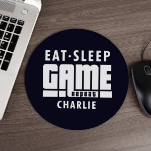 Personalised Eat Sleep Game Repeat Mouse Mat
