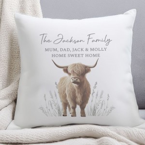 
                            Personalised Highland Cow Cushion
