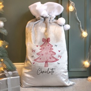 
                            Personalised Pink Christmas Tree Sack