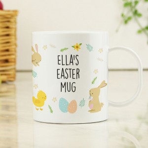 
                            Personalised Easter Bunny & Chick Plastic Mug
