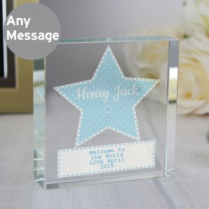 
                            Personalised Stitch & Dot Baby Boy Crystal Token