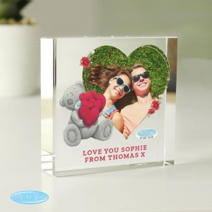 
                            Personalised Me To You Heart Photo Upload Glass Token