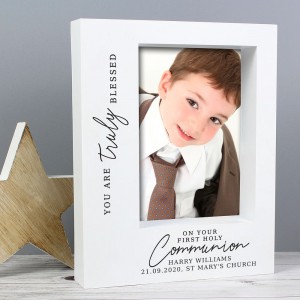 Personalised "Truly Blessed" First Holy Communion 5x7 Box Photo Frame