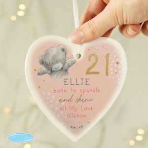 
                            Personalised Me To You Sparkle & Shine Birthday Wooden Heart Decoration