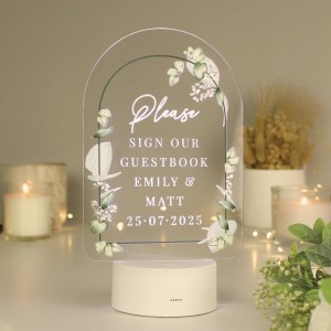 
                            Personalised Botanical Wedding LED Colour Changing Light