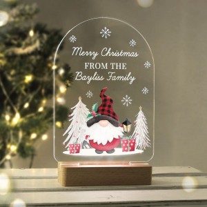 
                            Personalised Gonk Wooden Based LED Christmas Light
