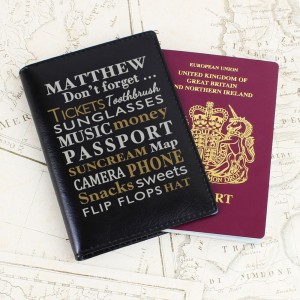 
                            Personalised Dont Forget... Black Passport Holder
