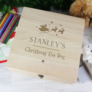
                        Personalised Large Wooden Christmas Eve Box