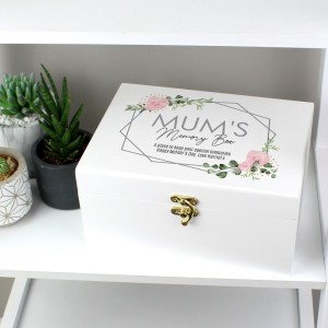 
                            Personalised Abstract Rose White Wooden Keepsake Box