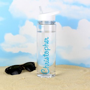 
                            Personalised Blue Name Water Bottle