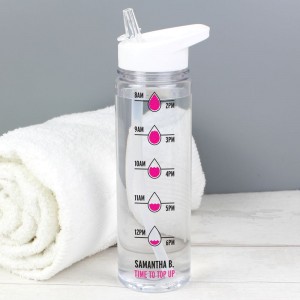 
                            Personalised Pink "Hydration Tracker" Island Water Bottle