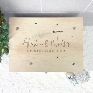 Personalised Couples Christmas Eve Box - 16cm