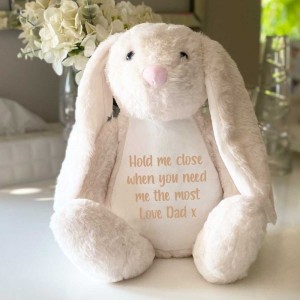 Personalised Ashes Keepsake Memory Bunny - Cream - Gift Bag
