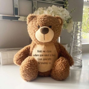 Personalised Ashes Keepsake Memory Bear - Brown - Gift Bag