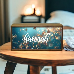 
                            Personalised Wall Mountable Or Self Standing Wooden Light Box Sign - Sparkles And Glitter