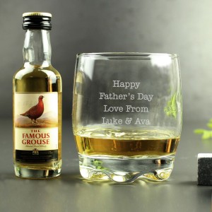 
                            Personalised Free Text Tumbler and Whiskey Miniature Set