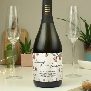 Personalised Floral Always and Forever Bottle of Prosecco