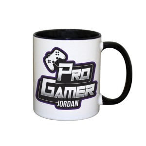 
                            Personalised Pro Gamer Black Handled Mug
