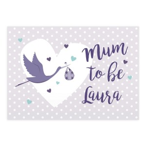
                            Personalised Mum to Be Stork Card