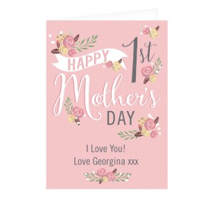 
                            Personalised Floral Bouquet 1st Mother's Day Card