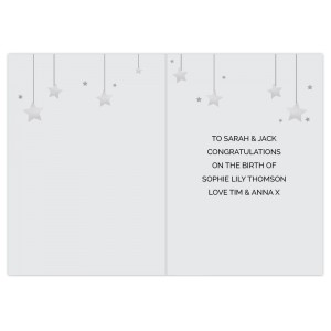 
                            Personalised New Baby Moon & Stars Card