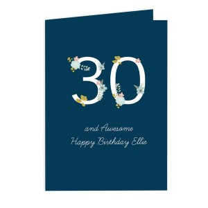 
                            Personalised Floral Age Birthday Card