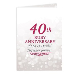 
                            Personalised 40th Ruby Anniversary Card