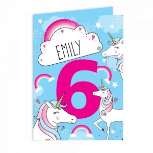 
                            Personalised Unicorn Birthday Card