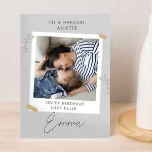 
                            Personalised Grey Snapshot Photo Upload Greeting Card