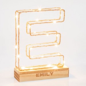 Personalised Engraved Light Up Letter Light - E