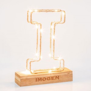 Personalised Engraved Light Up Letter Light - I