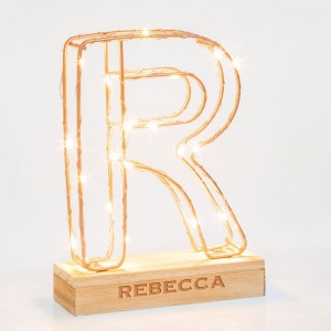 Personalised Engraved Light Up Letter Light - R