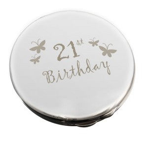 21st Butterfly Round Compact Mirror