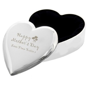 
                            Personalised Happy Mothers Day Heart Trinket Box