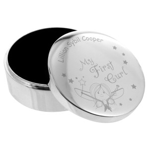 
                            Personalised Fairy My First Curl Trinket Box