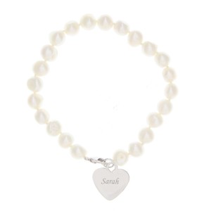 
                            Personalised White Freshwater Pearl Scripted Name Bracelet