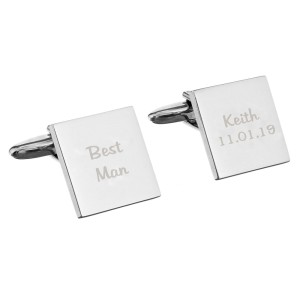 
                            Personalised Wedding Role Square Cufflinks - 2 line