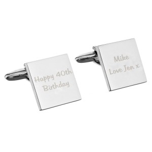 
                            Personalised Any Message Square Cufflinks - 2 lines