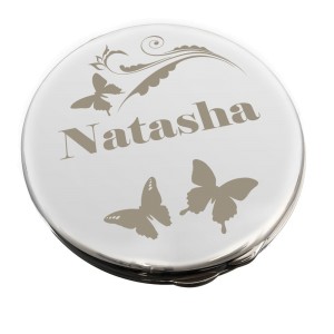 
                            Personalised Butterfly Swirl Compact Mirror