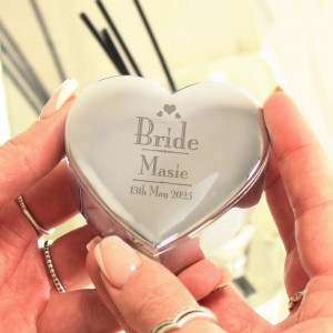 
                            Personalised Decorative Wedding Bride Heart Trinket Box