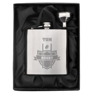 
                            Personalised Rugby Hip Flask