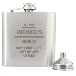 
                            Personalised Any Message Stainless Steel Hip Flask