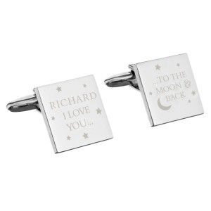 
                            Personalised To the Moon and Back Square Cufflinks