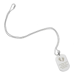 
                            Personalised Footprints Stainless Steel Dog Tag Necklace