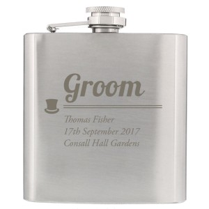 
                            Personalised Groom Hip Flask