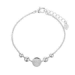 
                            Personalised Silver Plated Initials Disc Bracelet