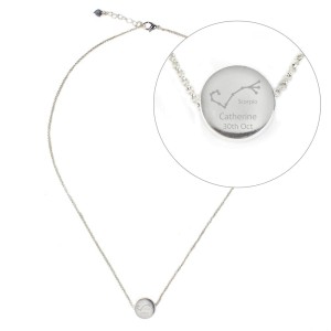 
                            Personalised Scorpio Zodiac Star Sign Silver Tone Necklace (October 23rd - November 21st)