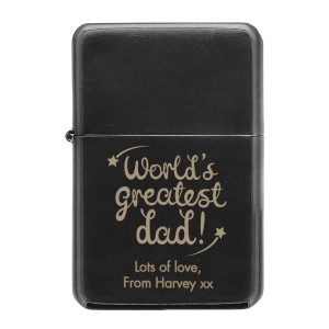 
                            Personalised "World's Greatest Dad" Black Lighter