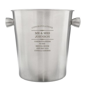 
                            Personalised Diamond Stainless Steel Ice Bucket