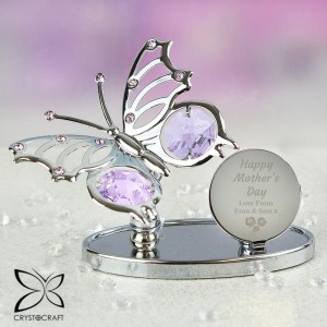 
                            Personalised Happy Mothers Day Crystocraft Butterfly